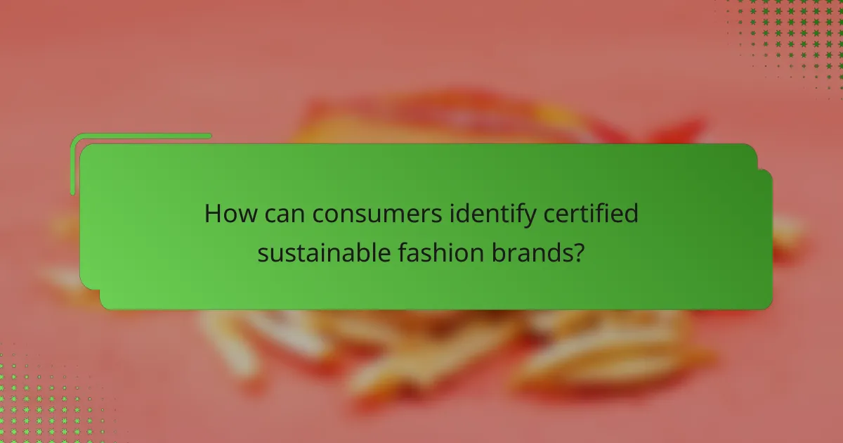 How can consumers identify certified sustainable fashion brands?