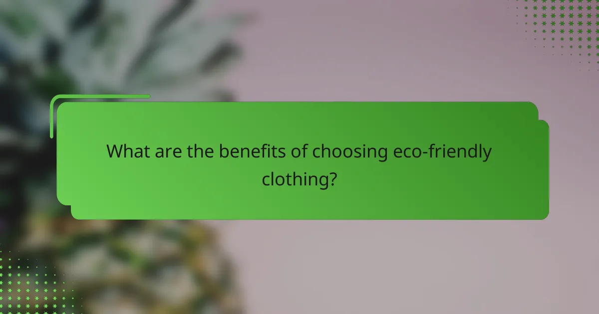 What are the benefits of choosing eco-friendly clothing?