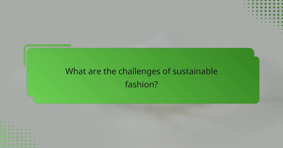 What are the challenges of sustainable fashion?