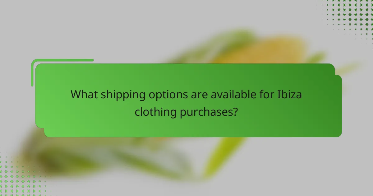 What shipping options are available for Ibiza clothing purchases?
