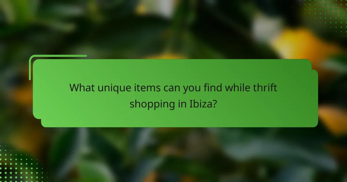 What unique items can you find while thrift shopping in Ibiza?