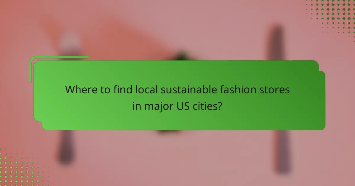 Where to find local sustainable fashion stores in major US cities?